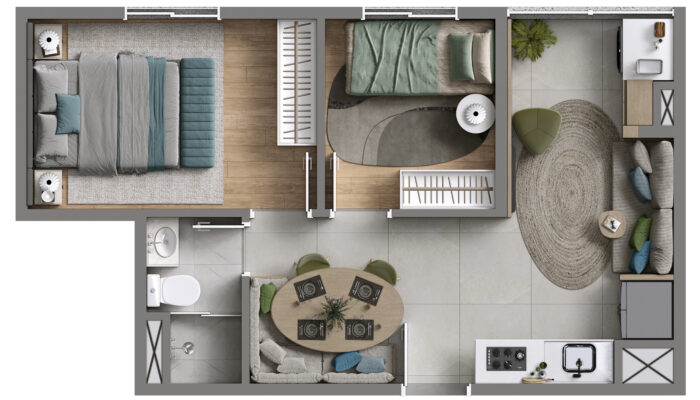 planta de um como de um apartamento