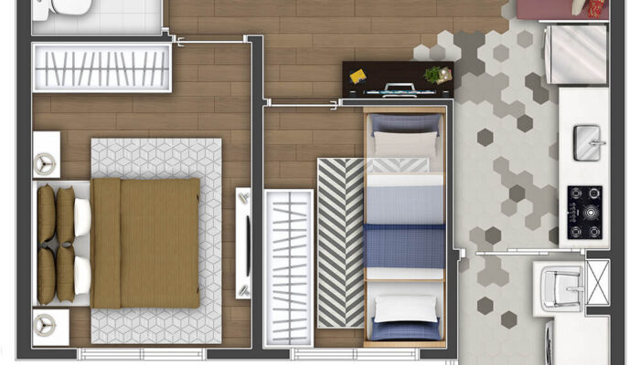 planta de um como de um apartamento